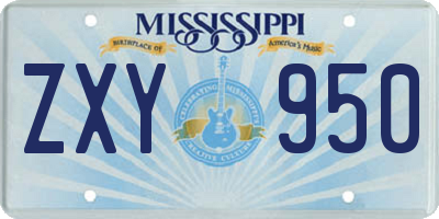 MS license plate ZXY950