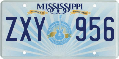 MS license plate ZXY956
