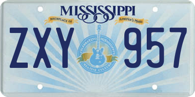 MS license plate ZXY957