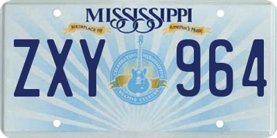 MS license plate ZXY964