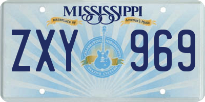 MS license plate ZXY969