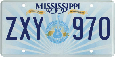 MS license plate ZXY970