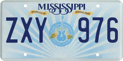 MS license plate ZXY976