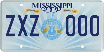 MS license plate ZXZ000