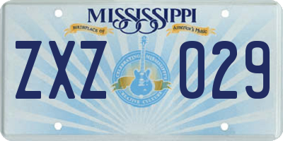 MS license plate ZXZ029