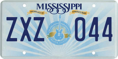 MS license plate ZXZ044