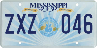 MS license plate ZXZ046
