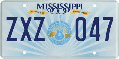 MS license plate ZXZ047