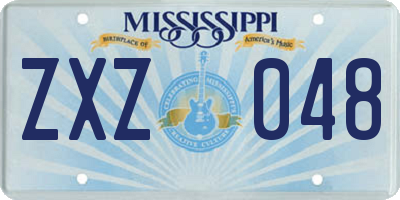 MS license plate ZXZ048