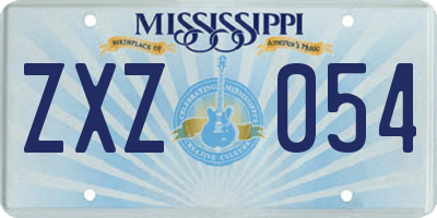 MS license plate ZXZ054