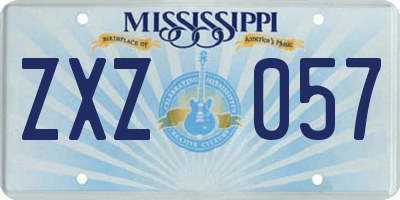 MS license plate ZXZ057