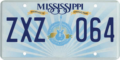 MS license plate ZXZ064