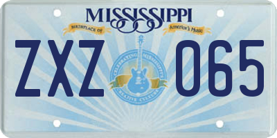 MS license plate ZXZ065