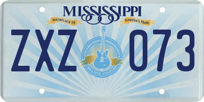 MS license plate ZXZ073