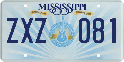 MS license plate ZXZ081