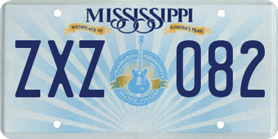 MS license plate ZXZ082