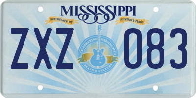 MS license plate ZXZ083