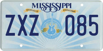 MS license plate ZXZ085