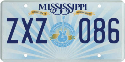 MS license plate ZXZ086