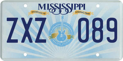 MS license plate ZXZ089