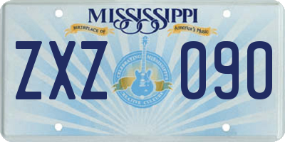 MS license plate ZXZ090