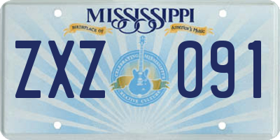 MS license plate ZXZ091