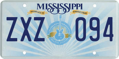 MS license plate ZXZ094