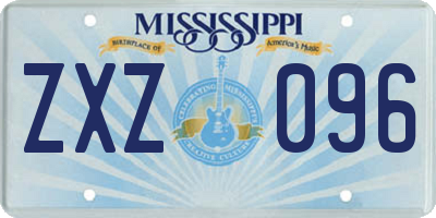MS license plate ZXZ096