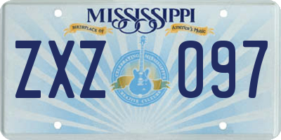 MS license plate ZXZ097