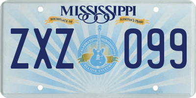 MS license plate ZXZ099