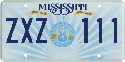 MS license plate ZXZ111