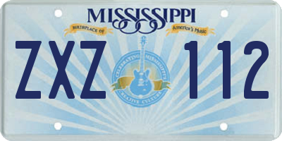 MS license plate ZXZ112