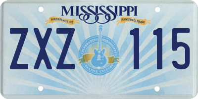MS license plate ZXZ115