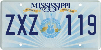MS license plate ZXZ119