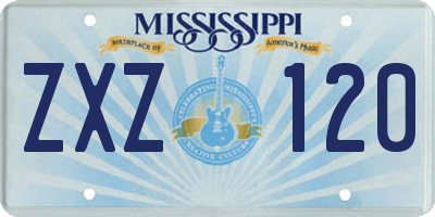 MS license plate ZXZ120