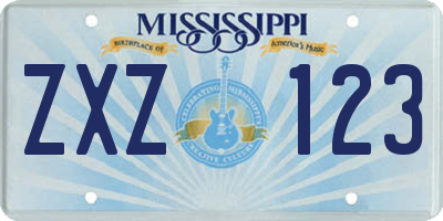 MS license plate ZXZ123