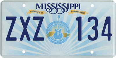 MS license plate ZXZ134