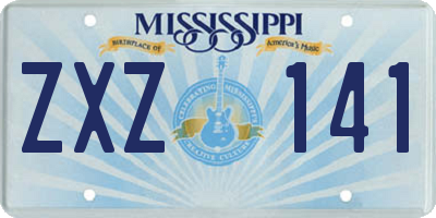 MS license plate ZXZ141