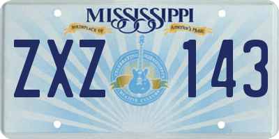 MS license plate ZXZ143
