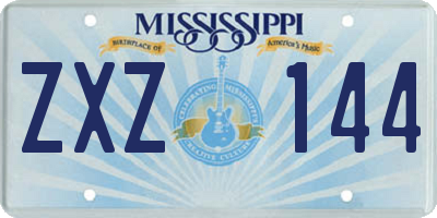 MS license plate ZXZ144
