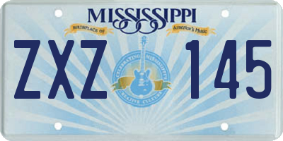MS license plate ZXZ145