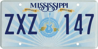 MS license plate ZXZ147