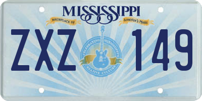 MS license plate ZXZ149