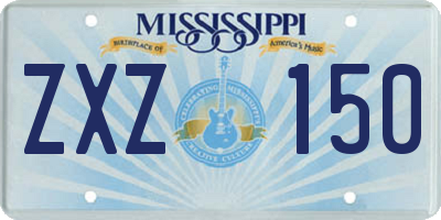 MS license plate ZXZ150
