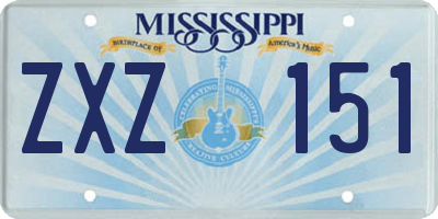 MS license plate ZXZ151