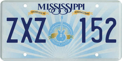 MS license plate ZXZ152