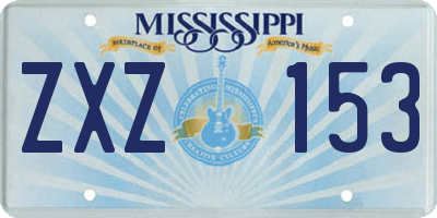 MS license plate ZXZ153