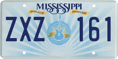 MS license plate ZXZ161