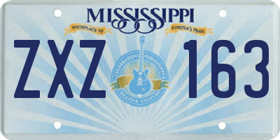 MS license plate ZXZ163