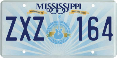 MS license plate ZXZ164